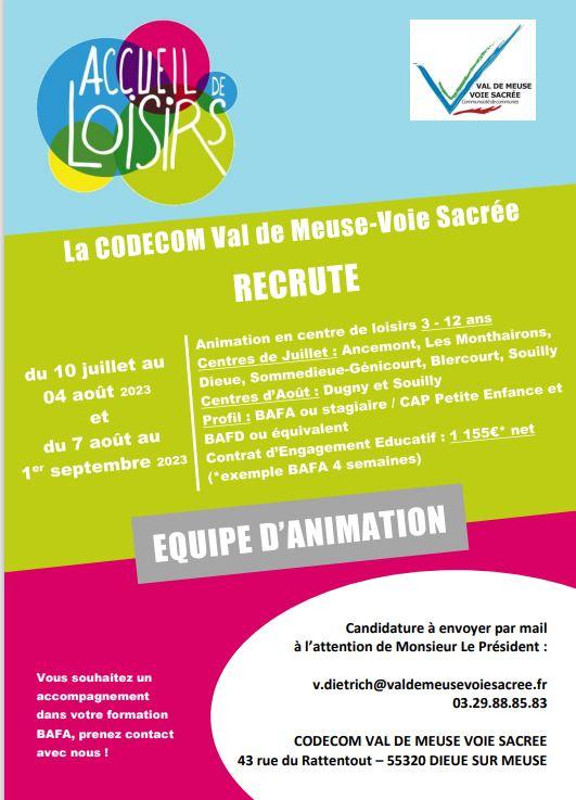 Codecom recrute ete 2023
